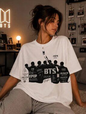 BTS Silhouette Crew T-Shirt K-Pop Band Graphic Tee